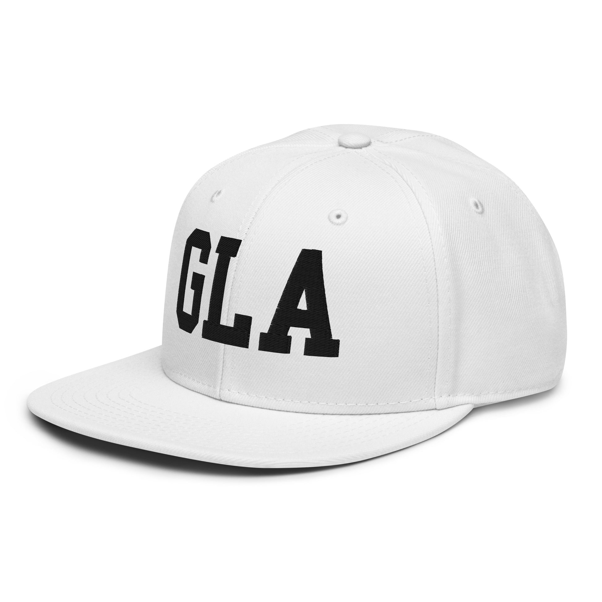 College-Style Wool-Blend Snapback Hat • Black • GLA Glasgow • YHM Designs - Image 28