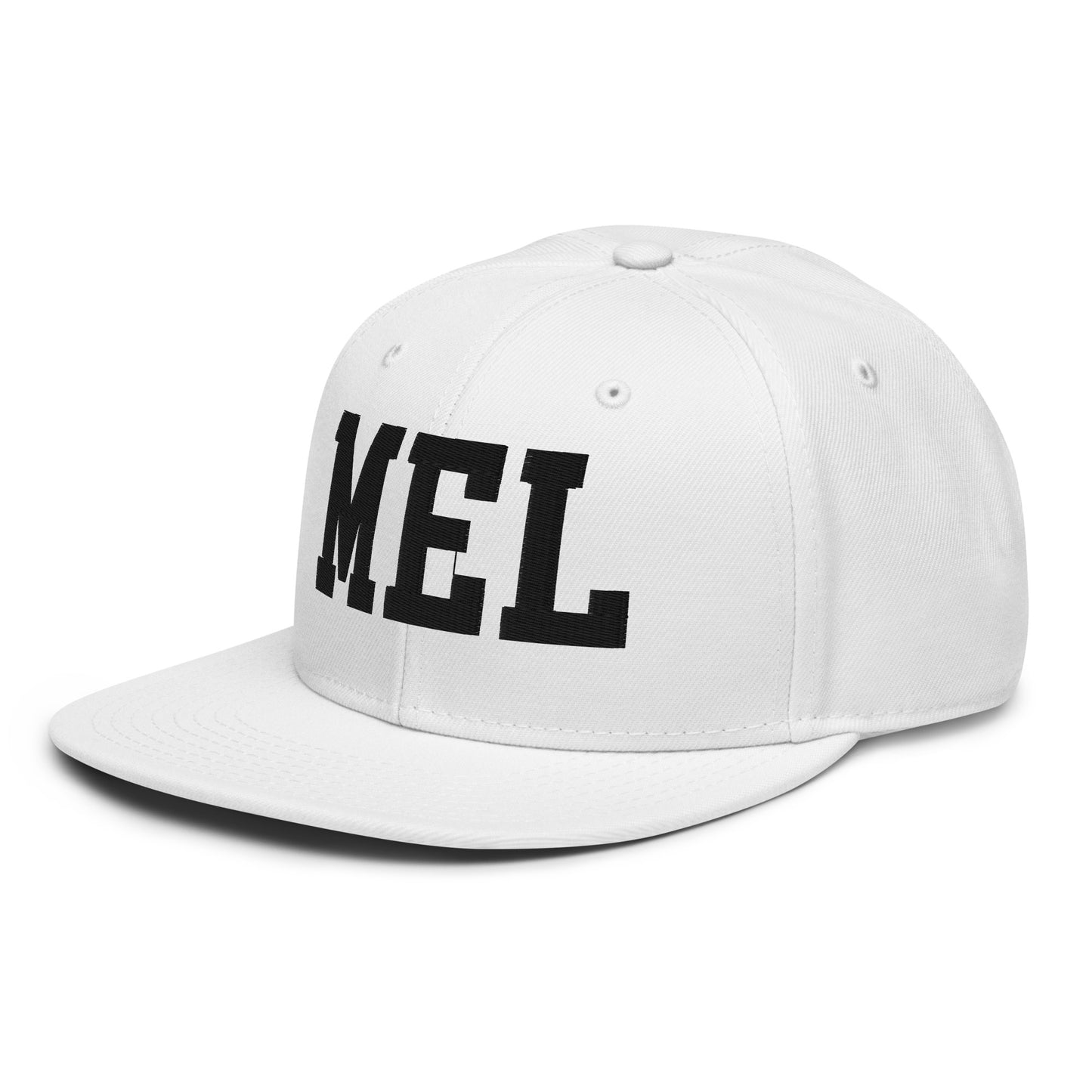 College-Style Wool-Blend Snapback Hat • Black • MEL Melbourne • YHM Designs - Image 28
