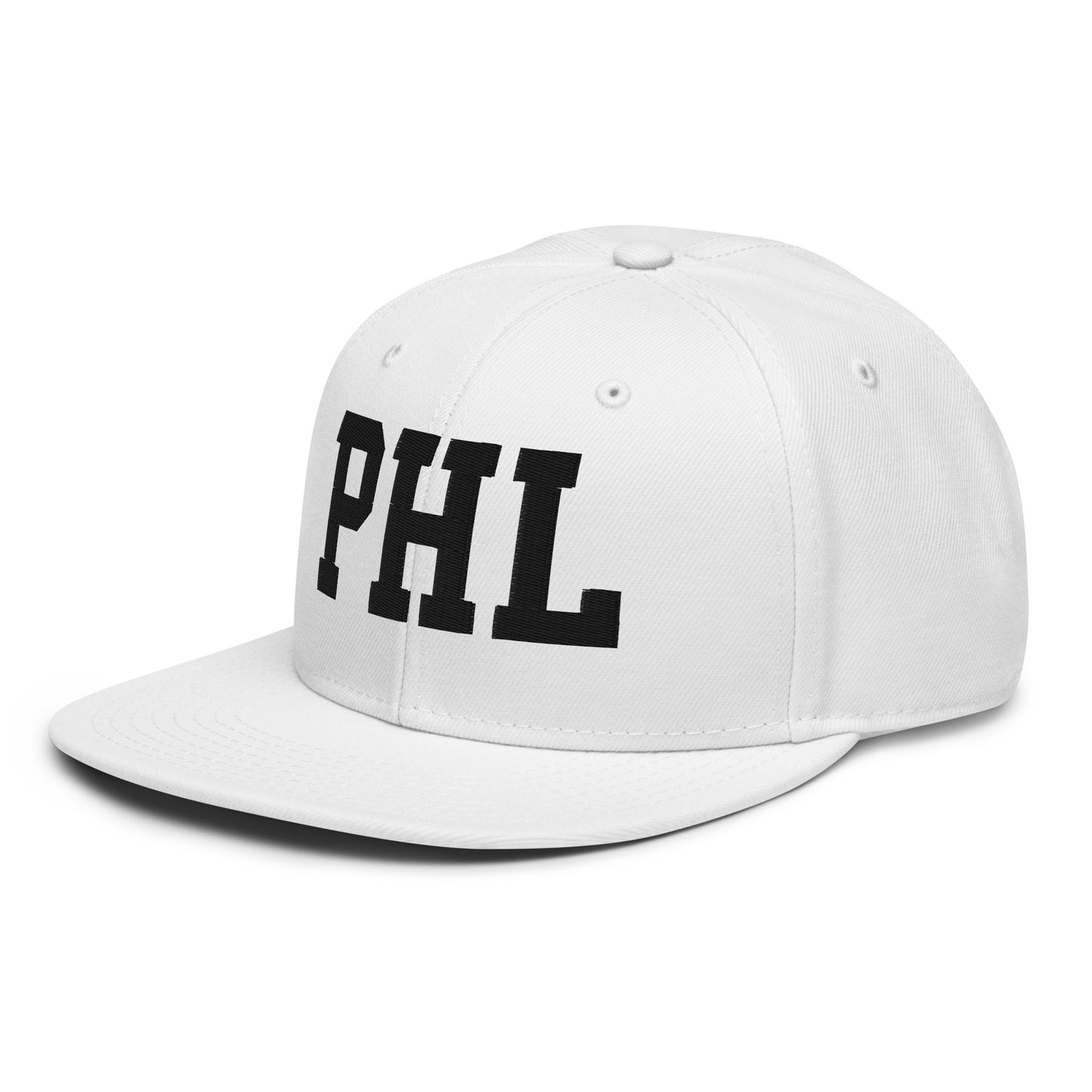 College-Style Wool-Blend Snapback Hat • Black • PHL Philadelphia • YHM Designs - Image 28