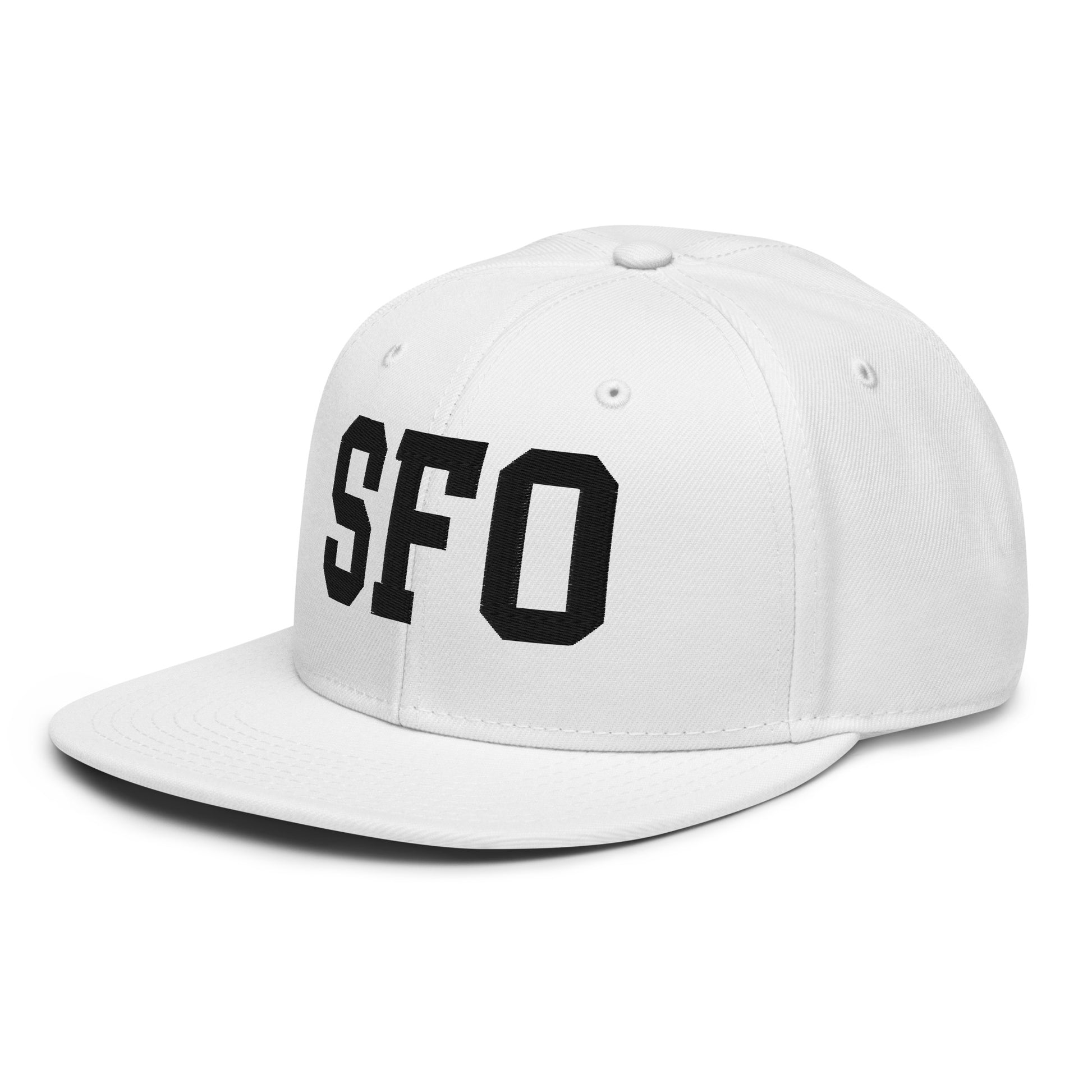 College-Style Wool-Blend Snapback Hat • Black • SFO San Francisco • YHM Designs - Image 28