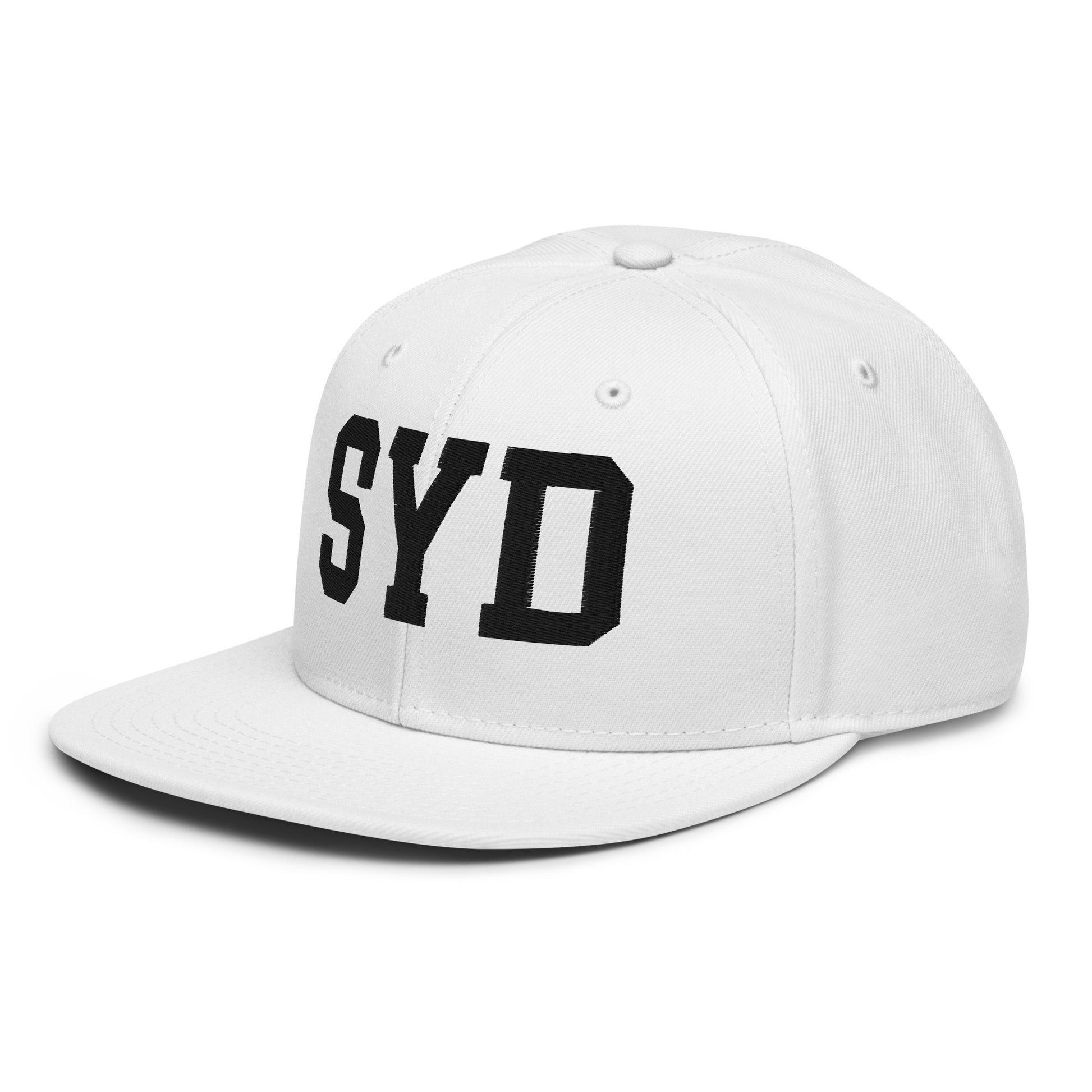 College-Style Wool-Blend Snapback Hat • Black • SYD Sydney • YHM Designs - Image 28