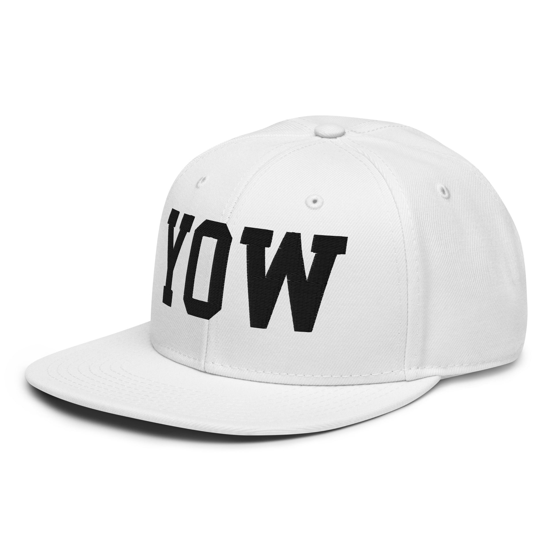 College-Style Wool-Blend Snapback Hat • Black • YOW Ottawa • YHM Designs - Image 28