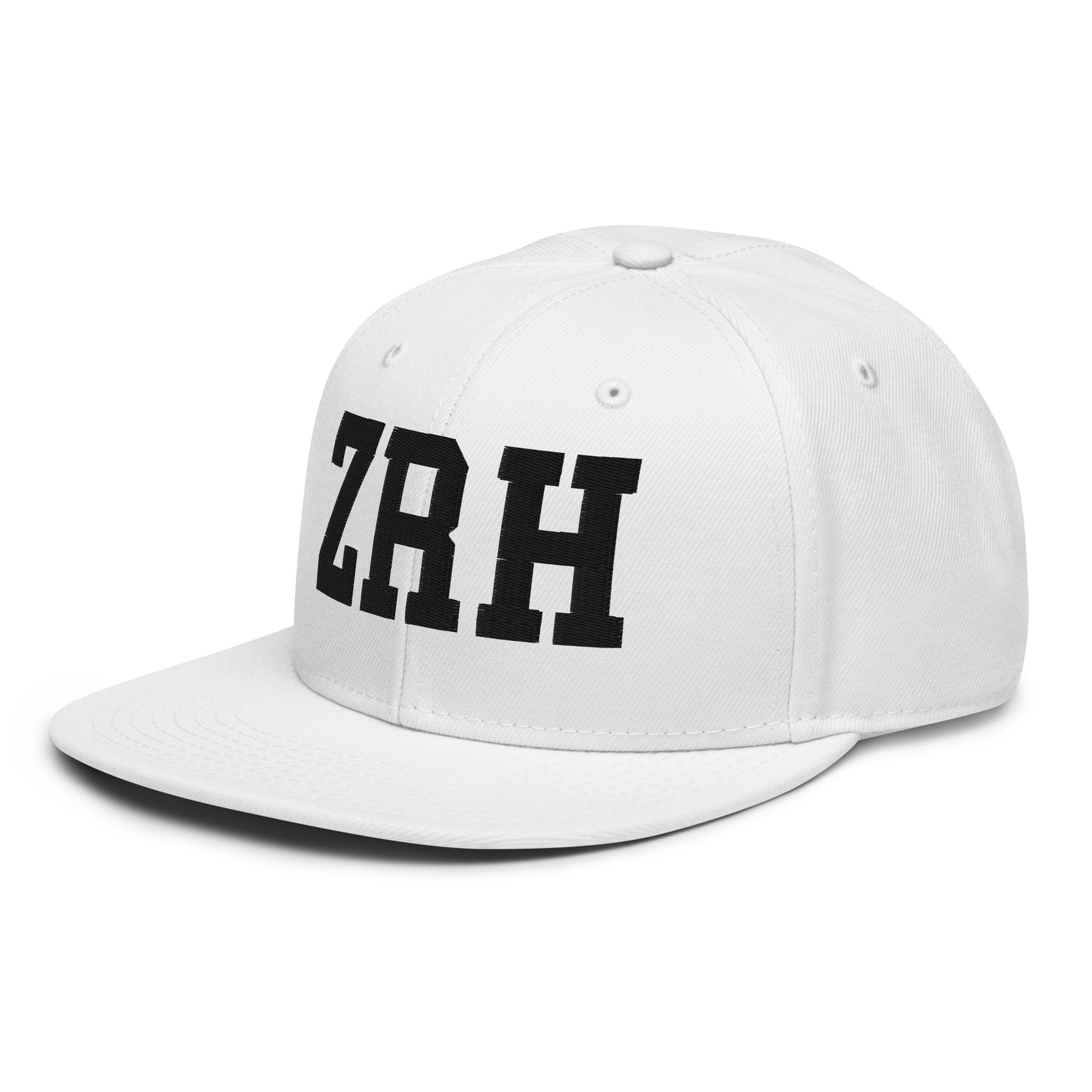 College-Style Wool-Blend Snapback Hat • Black • ZRH Zurich • YHM Designs - Image 28
