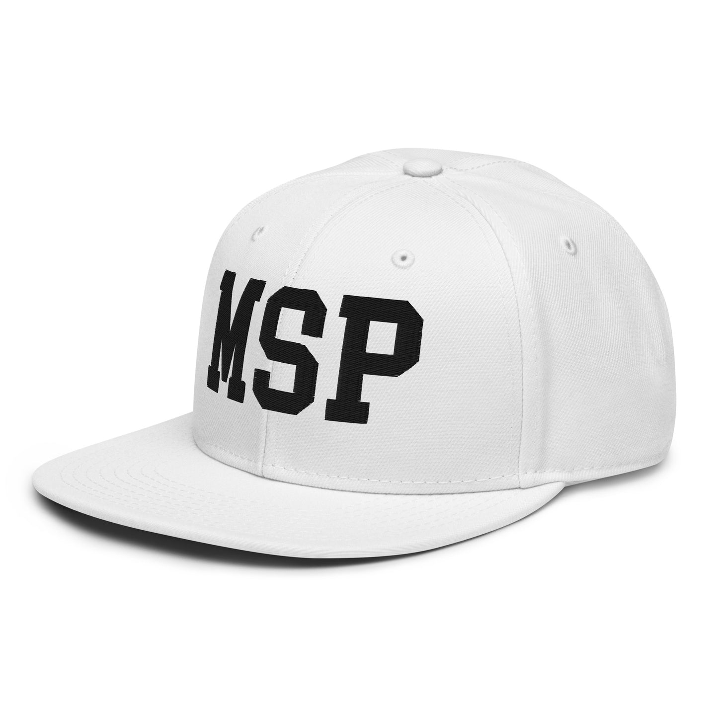 College-Style Wool-Blend Snapback Hat • Black • MSP Minneapolis • YHM Designs - Image 28