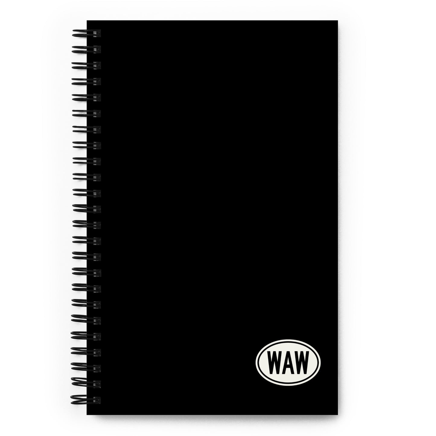 Unique Travel Gift Spiral Notebook - White Oval • WAW Warsaw • YHM Designs - Image 01