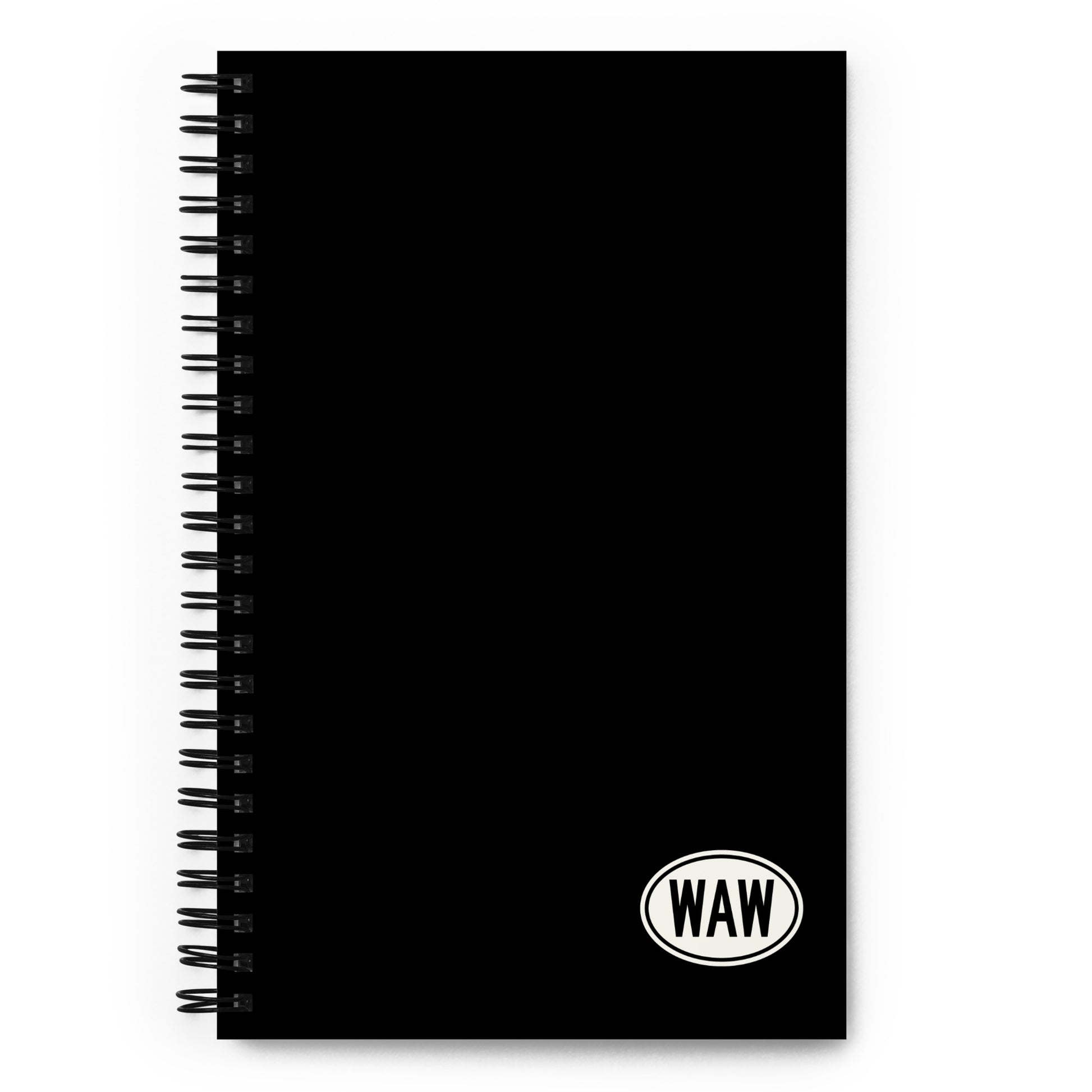 Unique Travel Gift Spiral Notebook - White Oval • WAW Warsaw • YHM Designs - Image 01