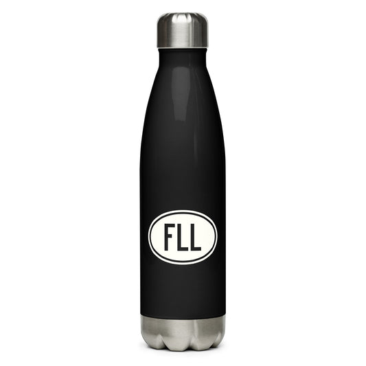 Unique Travel Gift Water Bottle - White Oval • FLL Fort Lauderdale • YHM Designs - Image 01