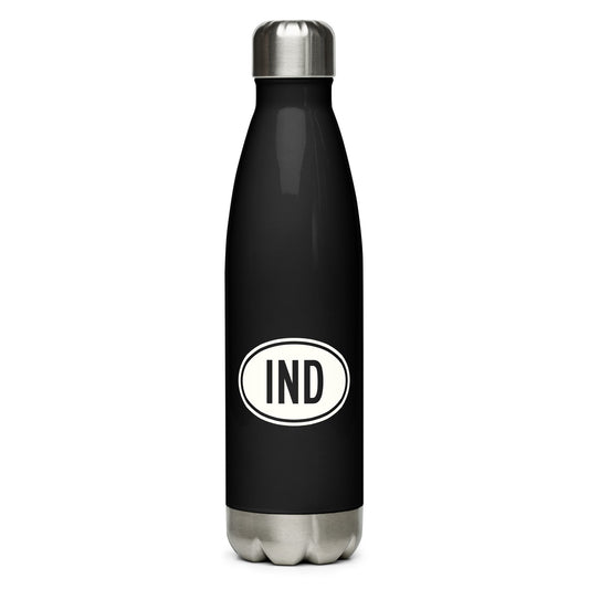 Unique Travel Gift Water Bottle - White Oval • IND Indianapolis • YHM Designs - Image 01