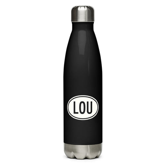 Unique Travel Gift Water Bottle - White Oval • LOU Louisville • YHM Designs - Image 01