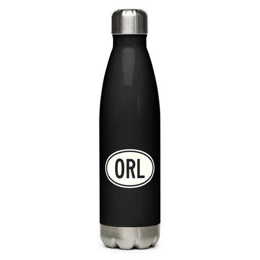 Unique Travel Gift Water Bottle - White Oval • ORL Orlando • YHM Designs - Image 01