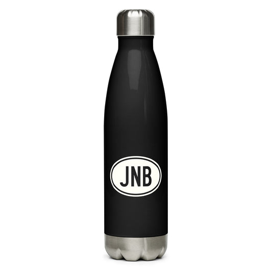 Unique Travel Gift Water Bottle - White Oval • JNB Johannesburg • YHM Designs - Image 01