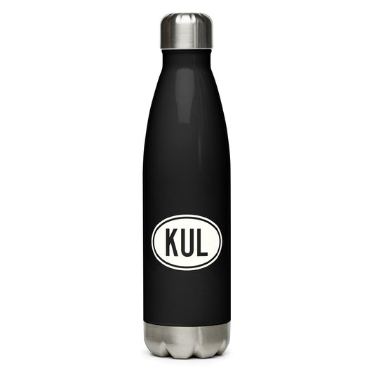Unique Travel Gift Water Bottle - White Oval • KUL Kuala Lumpur Souvenir • YHM Designs - Image 01