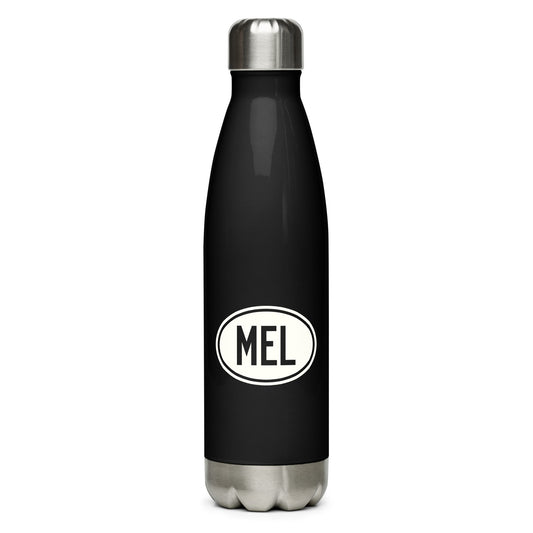 Unique Travel Gift Water Bottle - White Oval • MEL Melbourne • YHM Designs - Image 01
