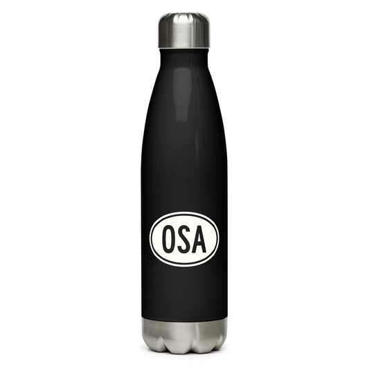 Unique Travel Gift Water Bottle - White Oval • OSA Osaka Souvenir • YHM Designs - Image 01