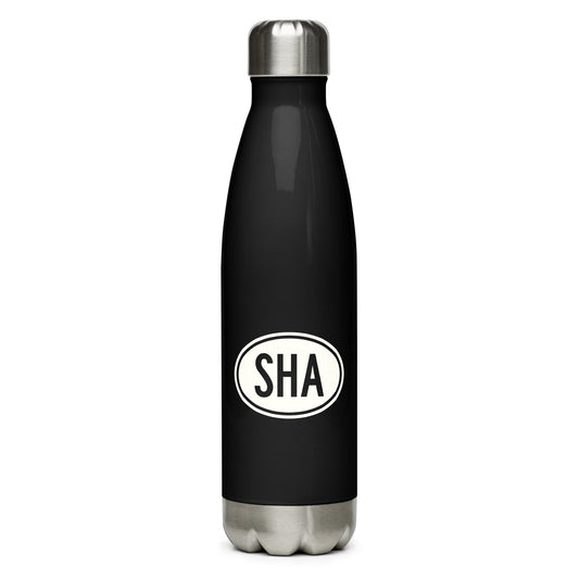 Unique Travel Gift Water Bottle - White Oval • SHA Shanghai Souvenir • YHM Designs - Image 01