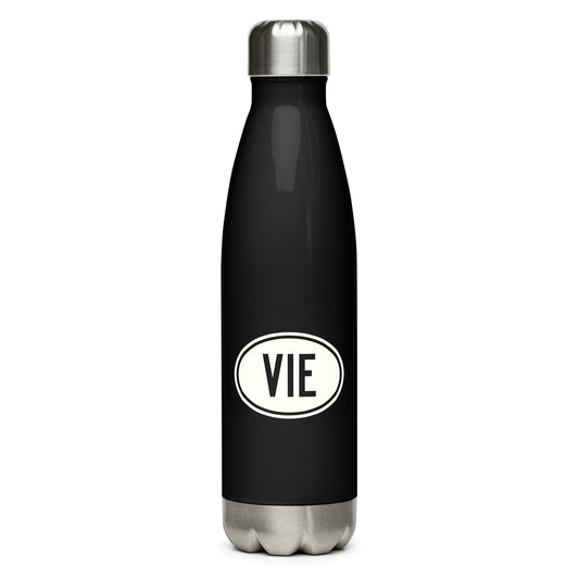 Unique Travel Gift Water Bottle - White Oval • VIE Vienna • YHM Designs - Image 01