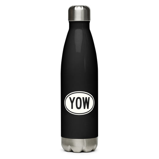 Unique Travel Gift Water Bottle - White Oval • YOW Ottawa • YHM Designs - Image 01
