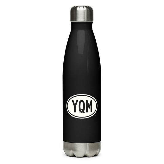 Unique Travel Gift Water Bottle - White Oval • YQM Moncton • YHM Designs - Image 01