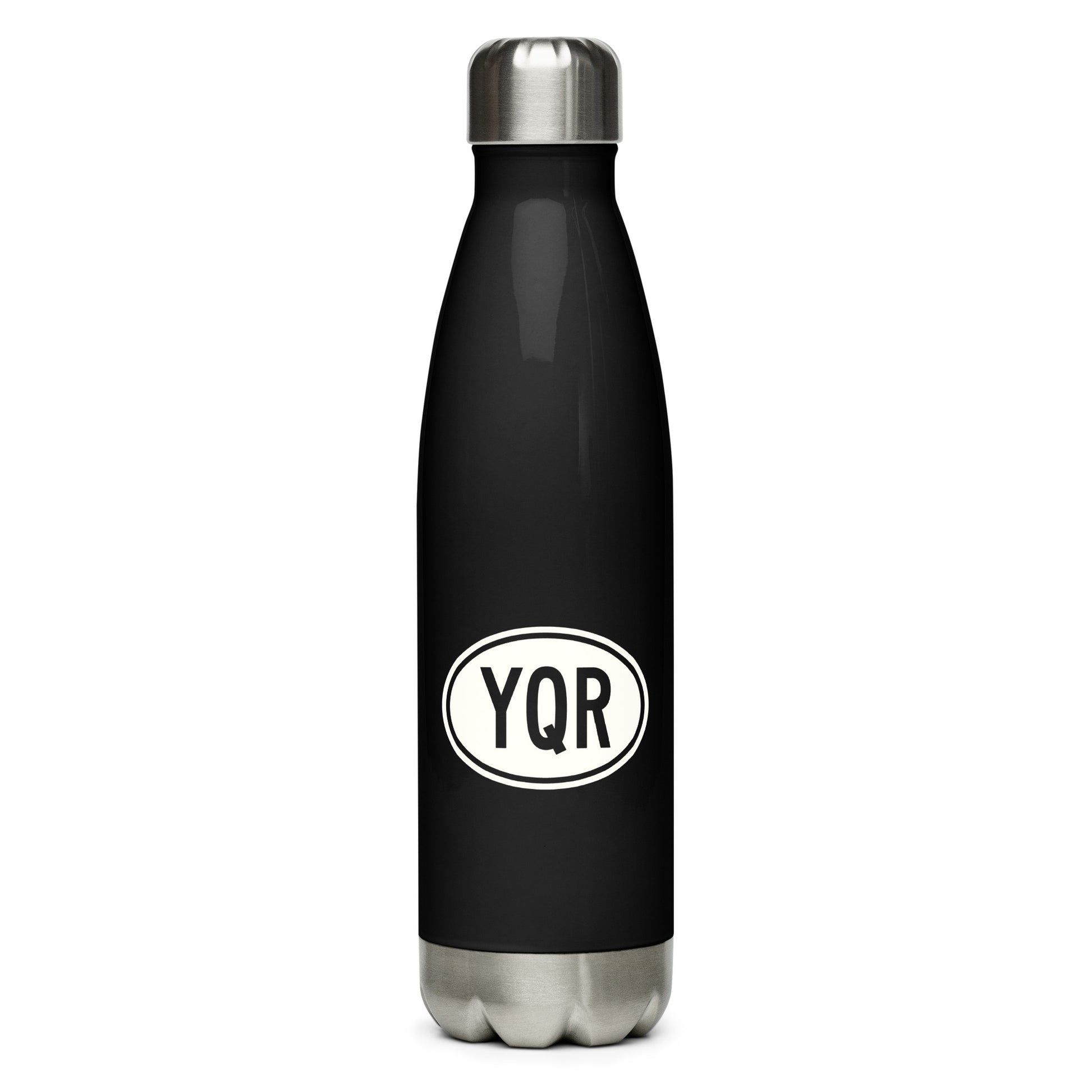 Unique Travel Gift Water Bottle - White Oval • YQR Regina • YHM Designs - Image 01
