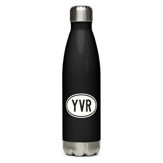 Unique Travel Gift Water Bottle - White Oval • YVR Vancouver • YHM Designs - Image 01