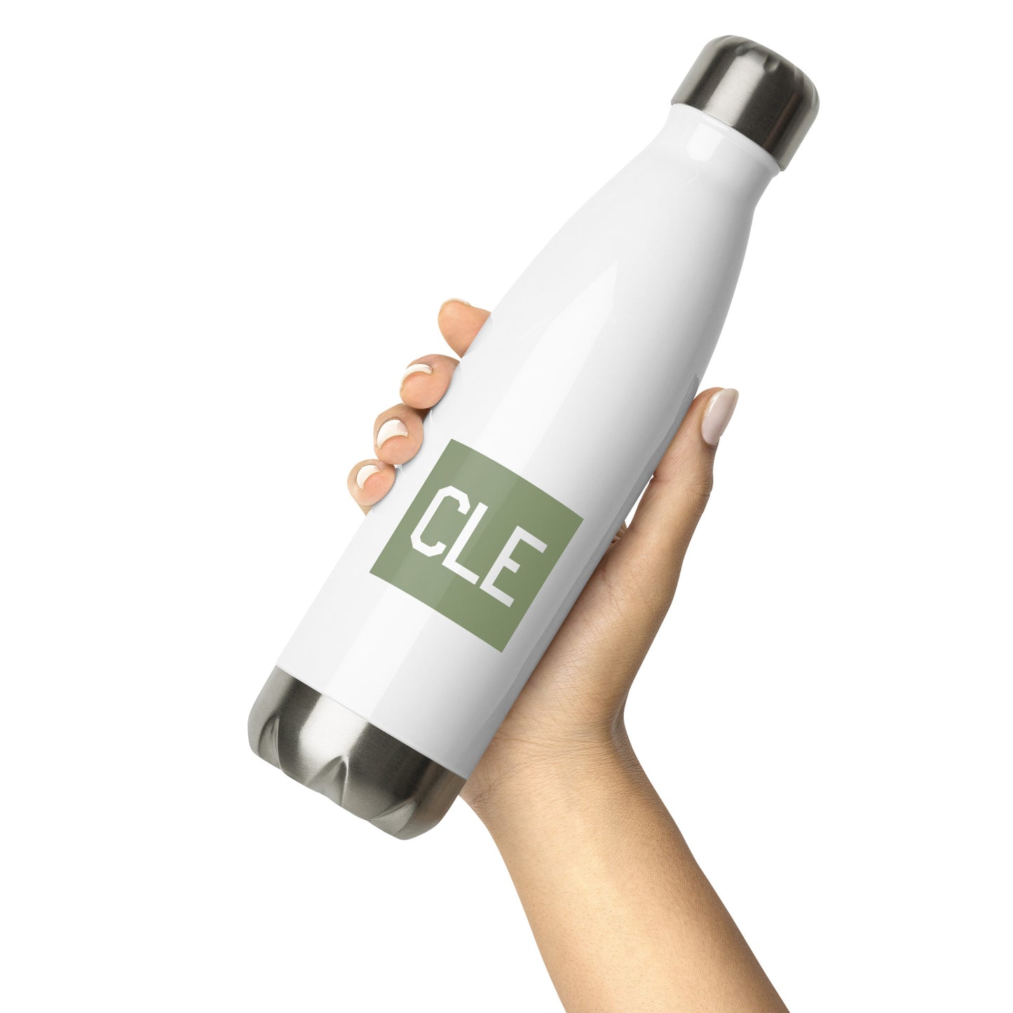 Aviation Gift Water Bottle - Camo Green • CLE Cleveland • YHM Designs - Image 04