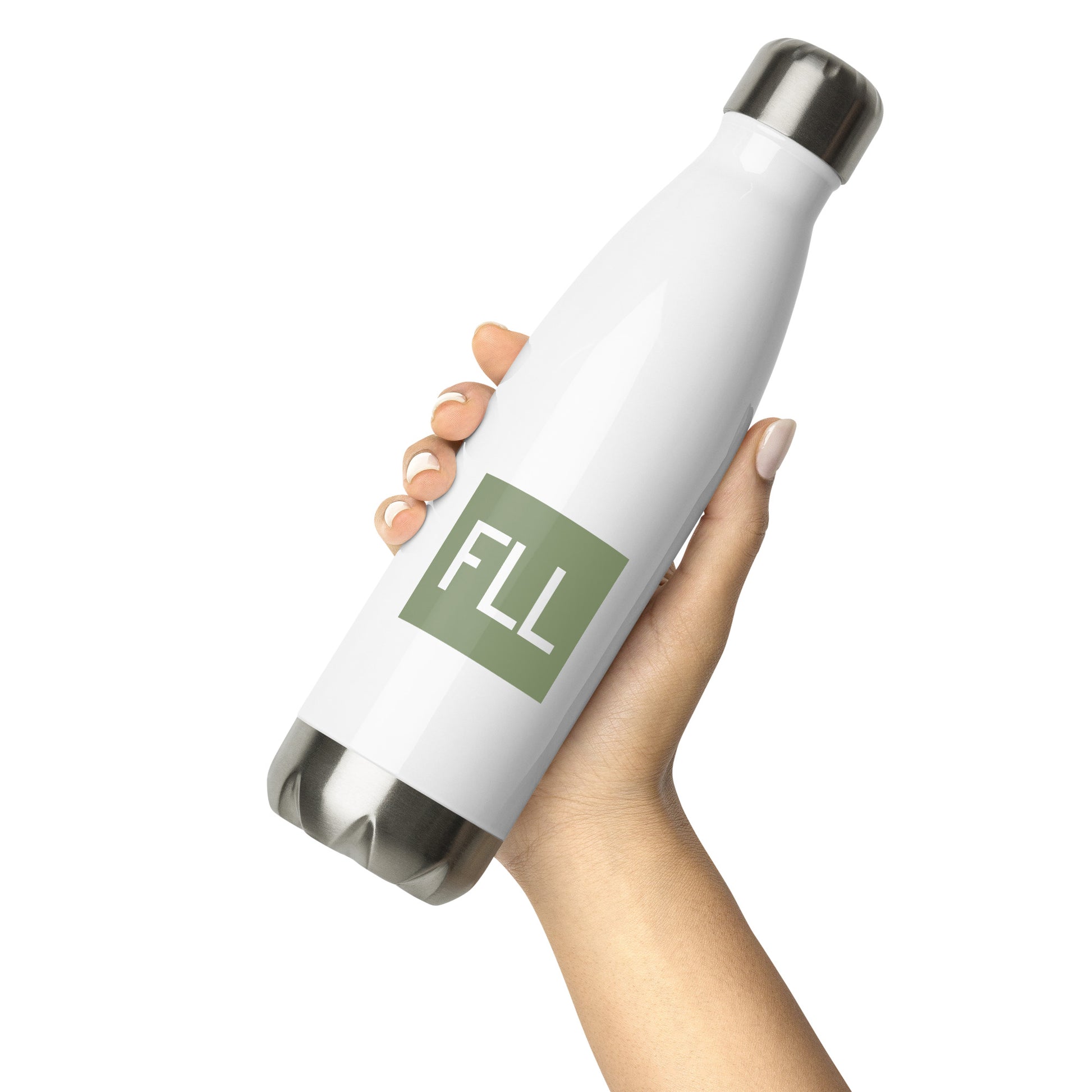 Aviation Gift Water Bottle - Camo Green • FLL Fort Lauderdale • YHM Designs - Image 04