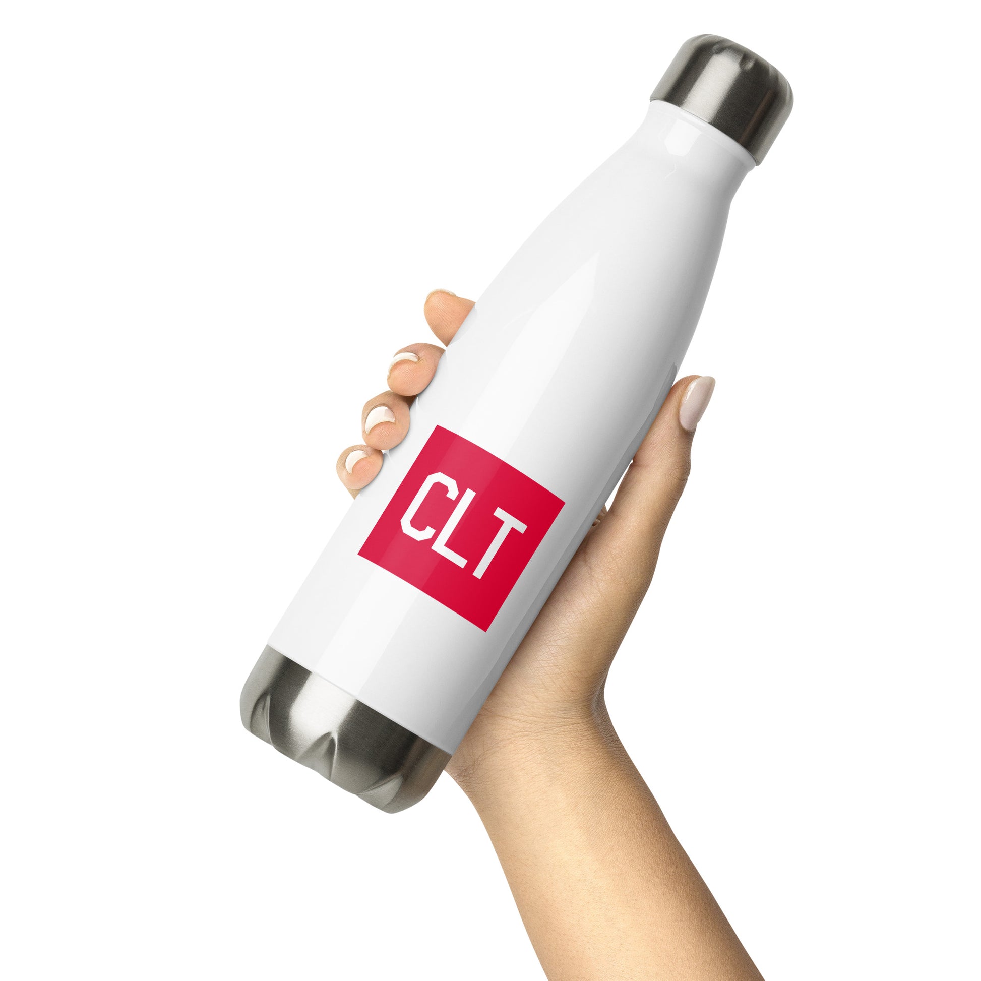 Aviator Gift Water Bottle - Crimson Graphic • CLT Charlotte • YHM Designs - Image 04