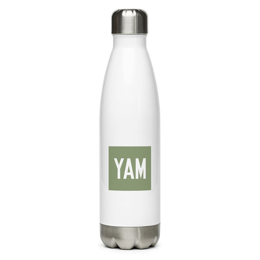 Airport Code Water Bottle - Camo Green • YAM Sault-Ste-Marie • YHM Designs - Image 01