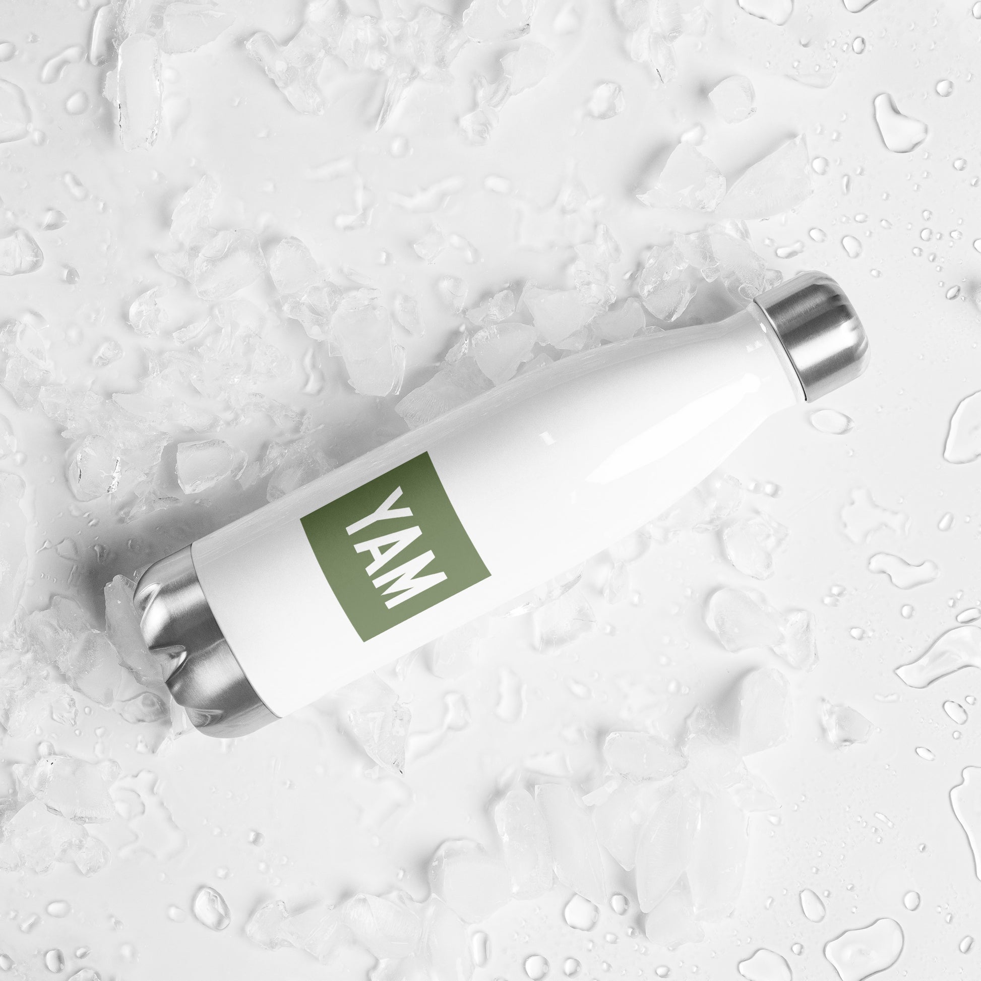 Aviation Gift Water Bottle - Camo Green • YAM Sault-Ste-Marie • YHM Designs - Image 04