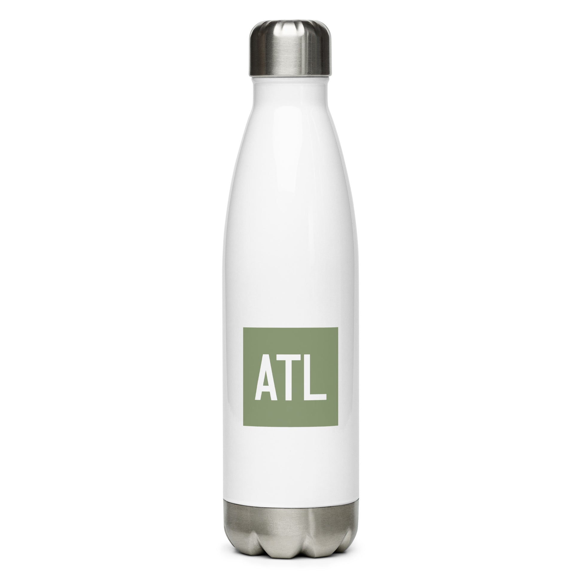 Aviation Gift Water Bottle - Camo Green • ATL Atlanta • YHM Designs - Image 01