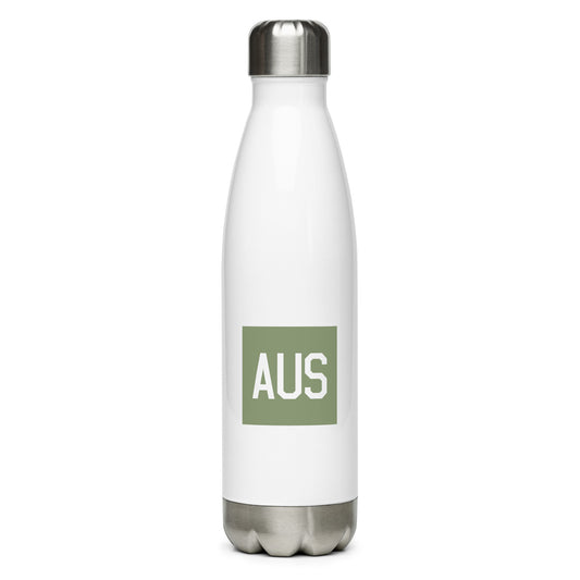 Aviation Gift Water Bottle - Camo Green • AUS Austin • YHM Designs - Image 01