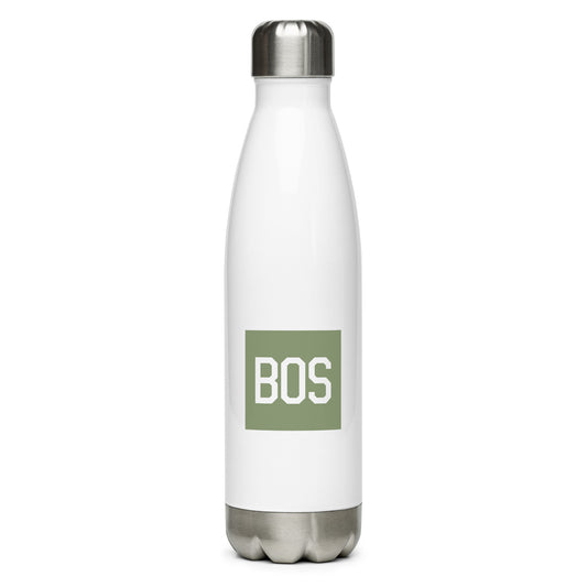 Aviation Gift Water Bottle - Camo Green • BOS Boston • YHM Designs - Image 01