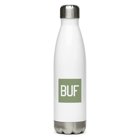 Aviation Gift Water Bottle - Camo Green • BUF Buffalo • YHM Designs - Image 01