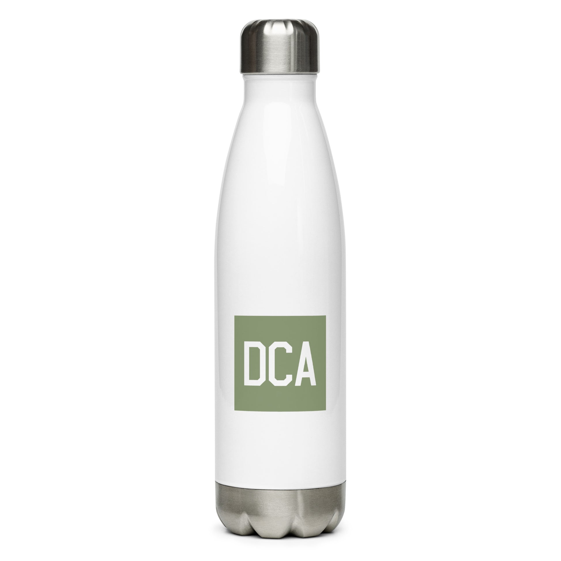 Aviation Gift Water Bottle - Camo Green • DCA Washington • YHM Designs - Image 01