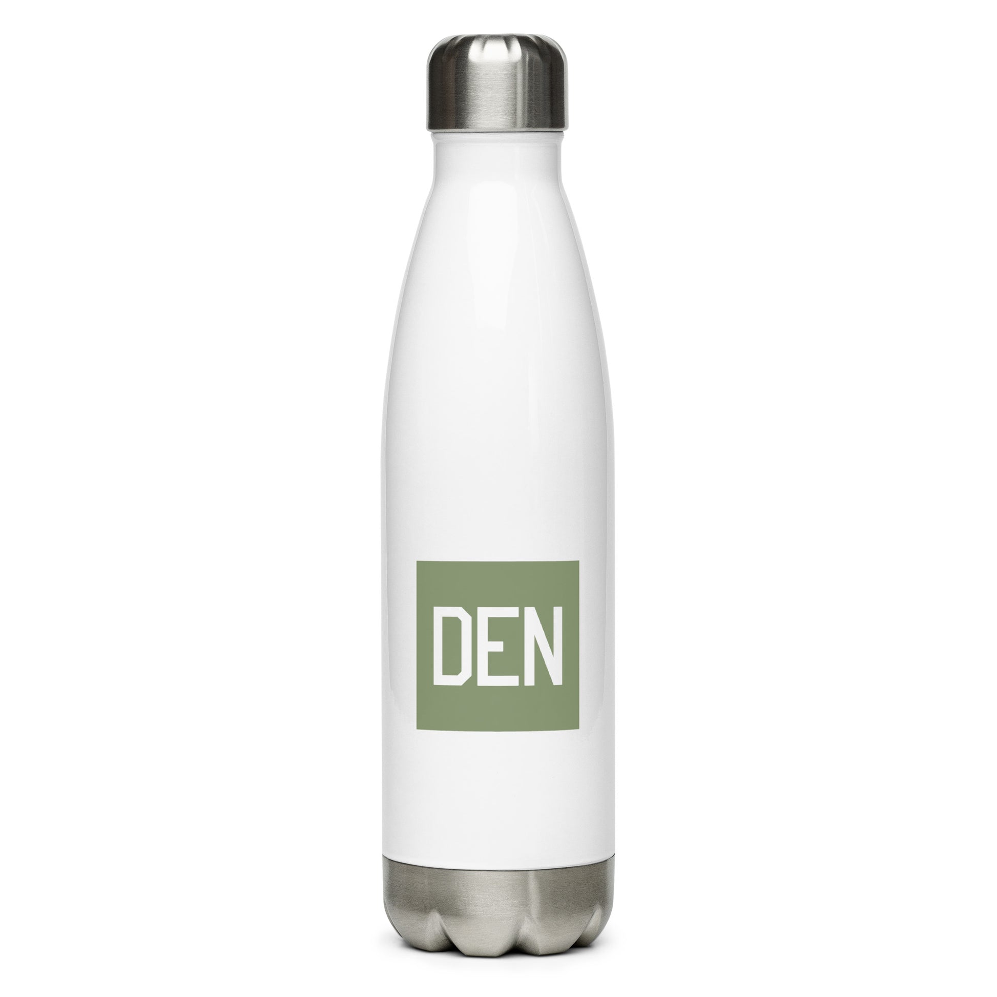 Aviation Gift Water Bottle - Camo Green • DEN Denver • YHM Designs - Image 01