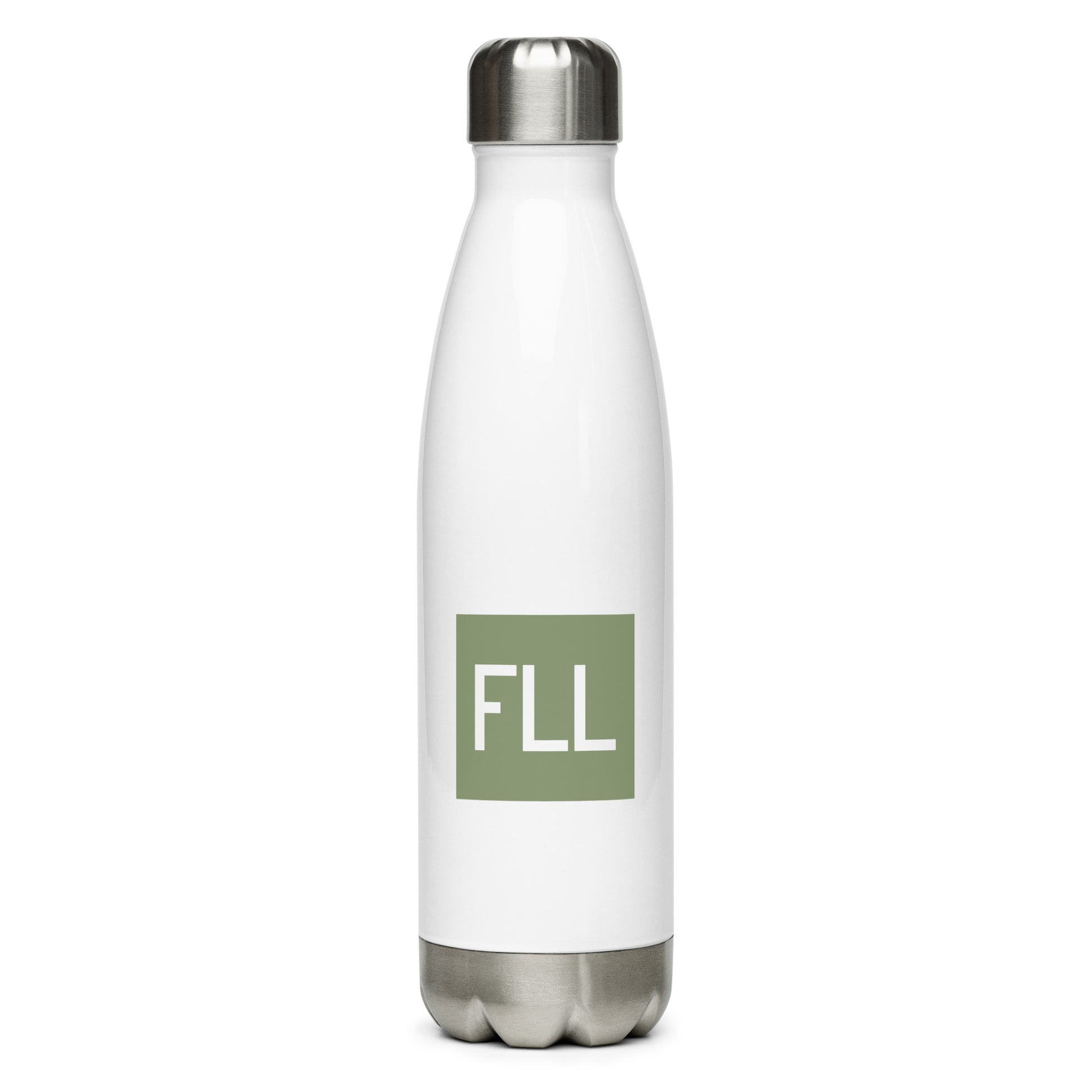 Aviation Gift Water Bottle - Camo Green • FLL Fort Lauderdale • YHM Designs - Image 01