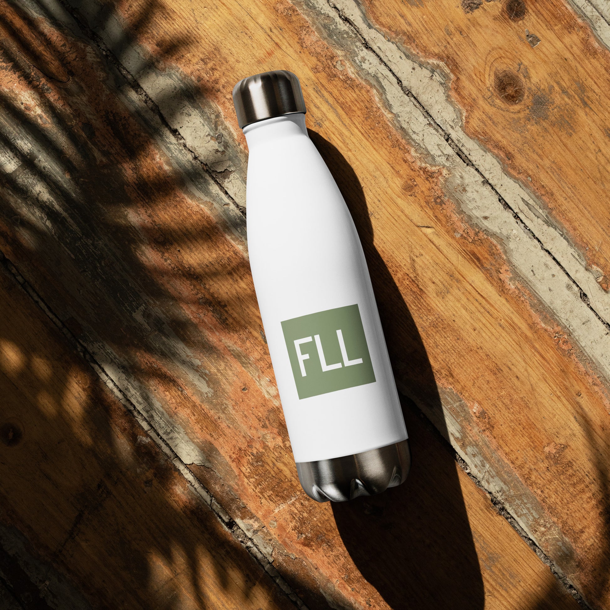 Aviation Gift Water Bottle - Camo Green • FLL Fort Lauderdale • YHM Designs - Image 02