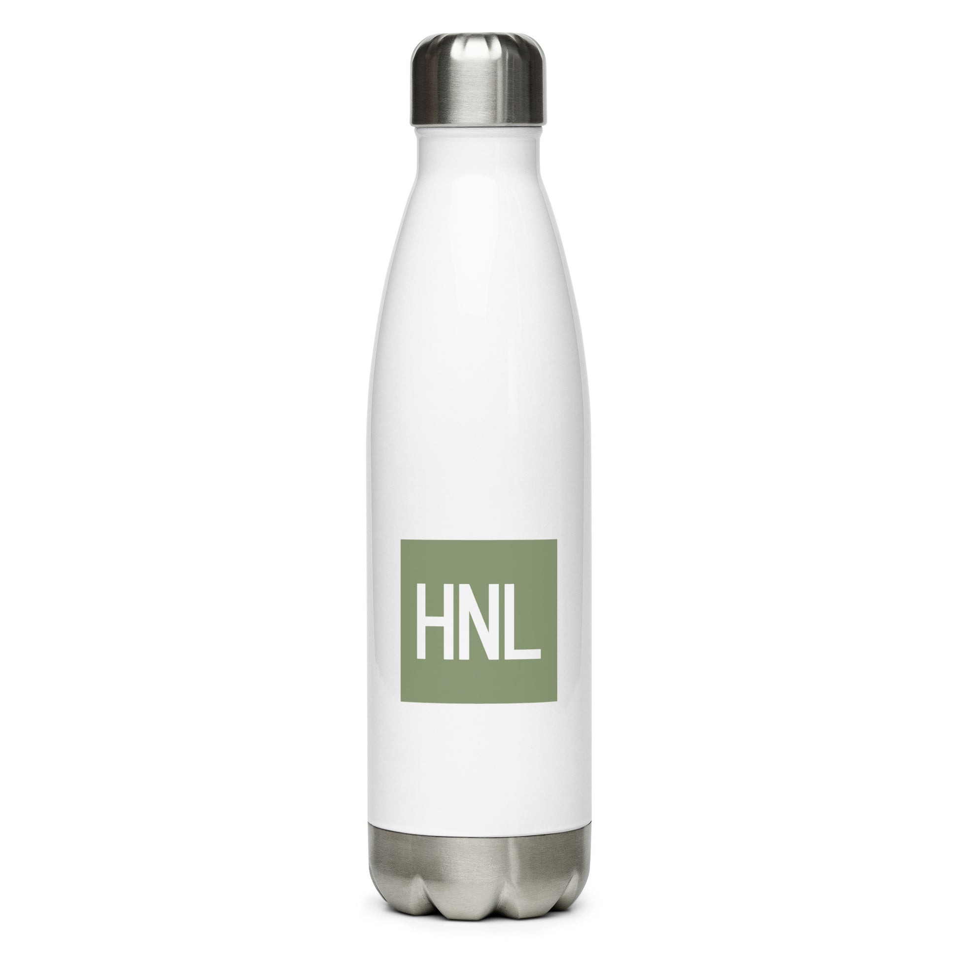 Aviation Gift Water Bottle - Camo Green • HNL Honolulu • YHM Designs - Image 01
