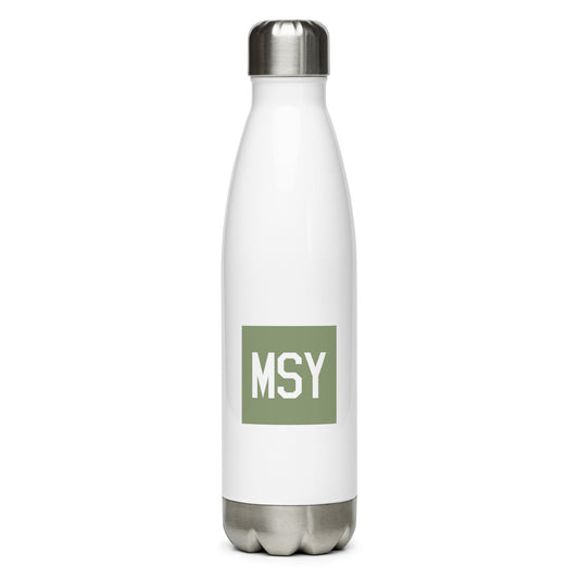 Aviation Gift Water Bottle - Camo Green • MSY New Orleans • YHM Designs - Image 01