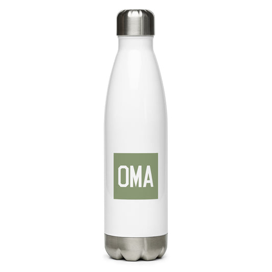Aviation Gift Water Bottle - Camo Green • OMA Omaha • YHM Designs - Image 01