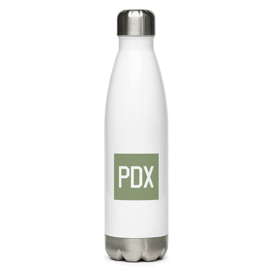 Aviation Gift Water Bottle - Camo Green • PDX Portland • YHM Designs - Image 01