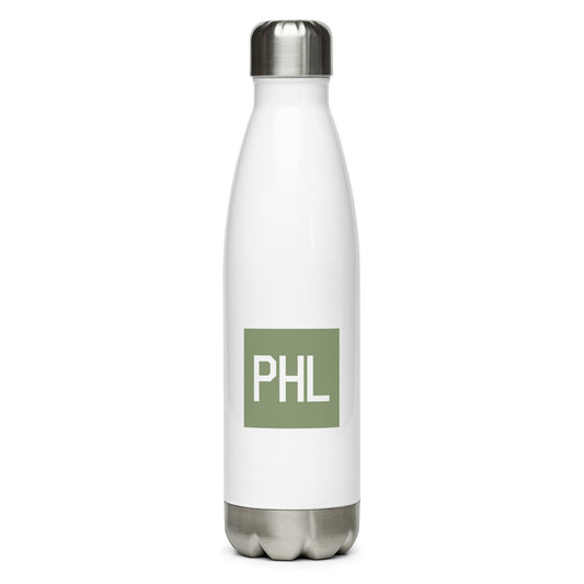 Aviation Gift Water Bottle - Camo Green • PHL Philadelphia • YHM Designs - Image 01