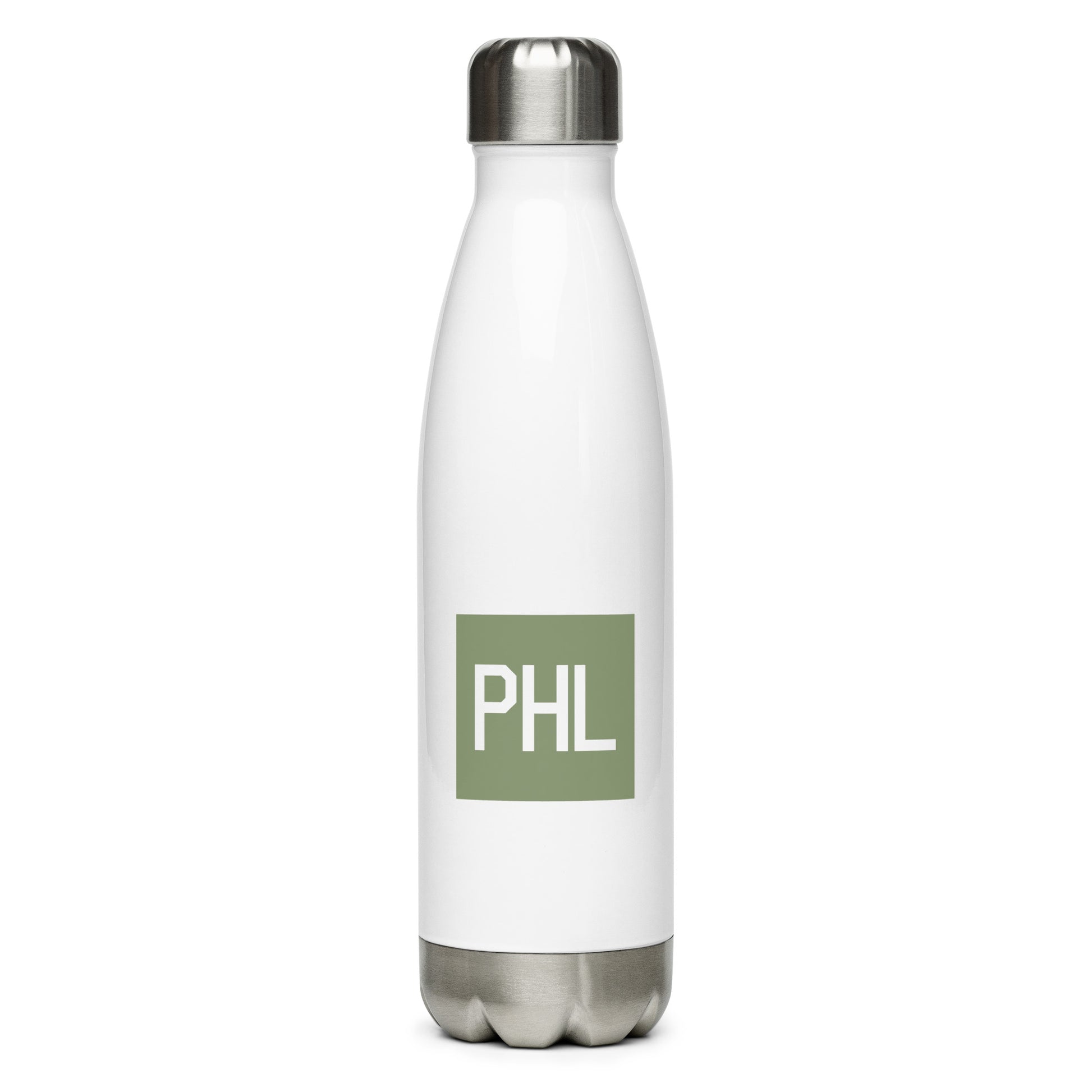 Aviation Gift Water Bottle - Camo Green • PHL Philadelphia • YHM Designs - Image 01