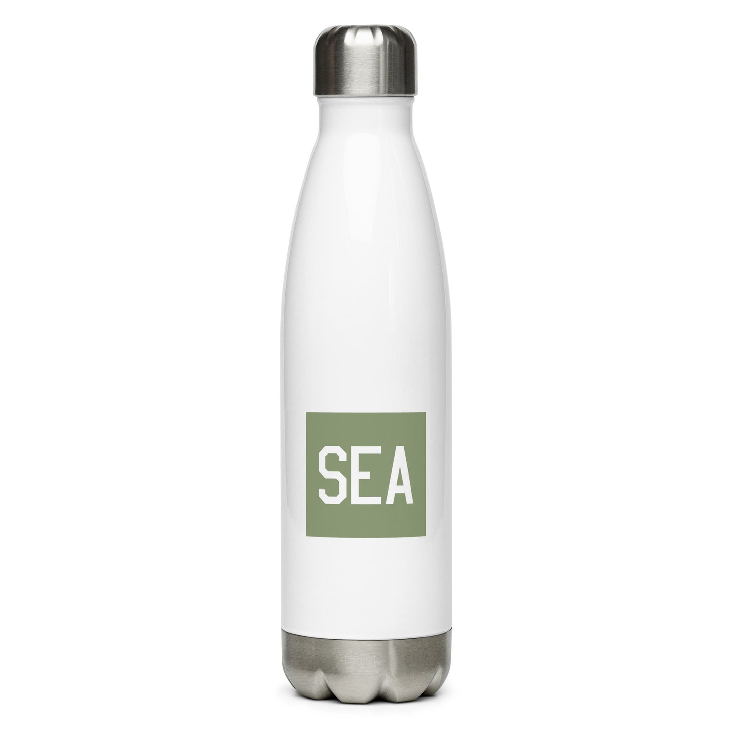 Aviation Gift Water Bottle - Camo Green • SEA Seattle • YHM Designs - Image 01