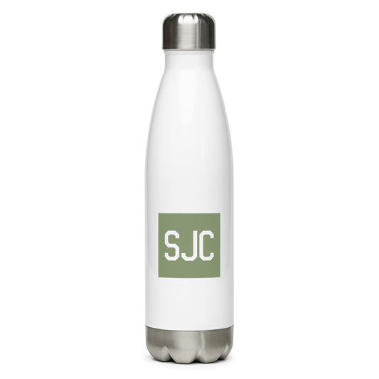Aviation Gift Water Bottle - Camo Green • SJC San Jose • YHM Designs - Image 01