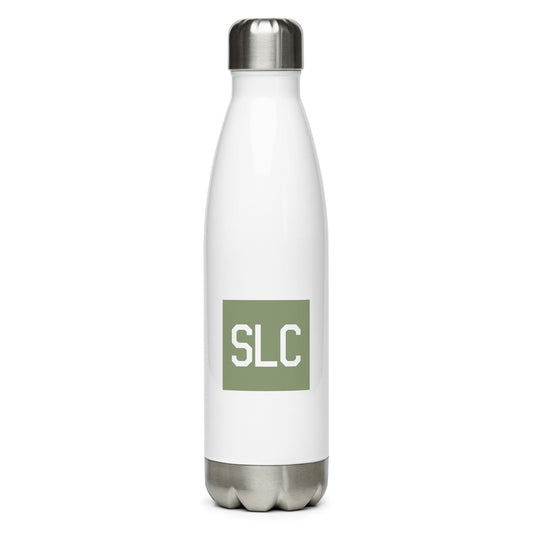 Aviation Gift Water Bottle - Camo Green • SLC Salt Lake City • YHM Designs - Image 01
