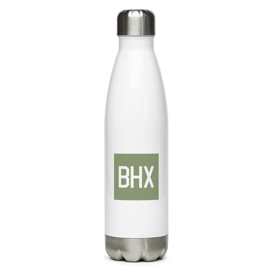 Airport Code Water Bottle - Camo Green • BHX Birmingham • YHM Designs - Image 01