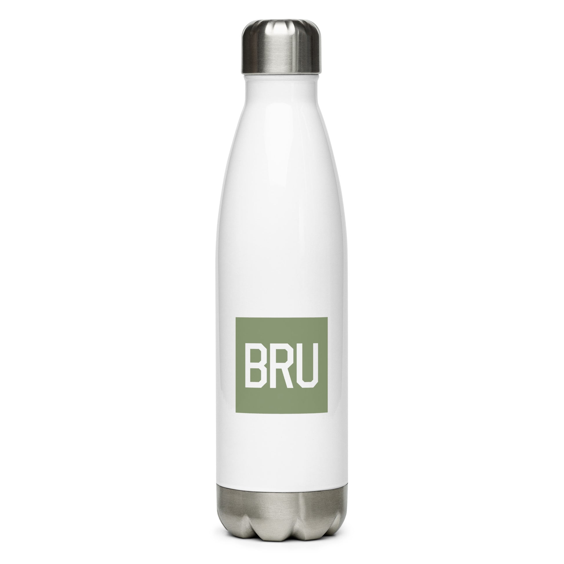Aviation Gift Water Bottle - Camo Green • BRU Brussels • YHM Designs - Image 01