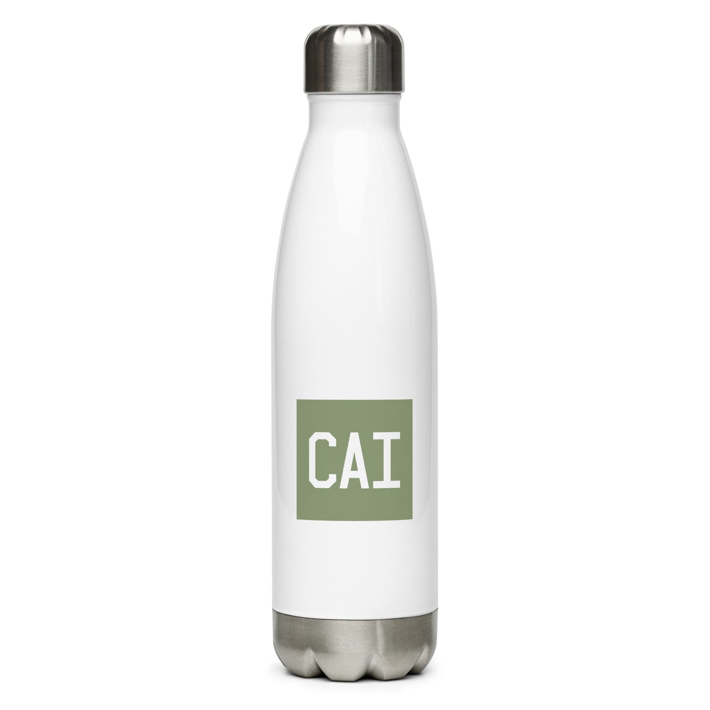 Aviation Gift Water Bottle - Camo Green • CAI Cairo • YHM Designs - Image 01