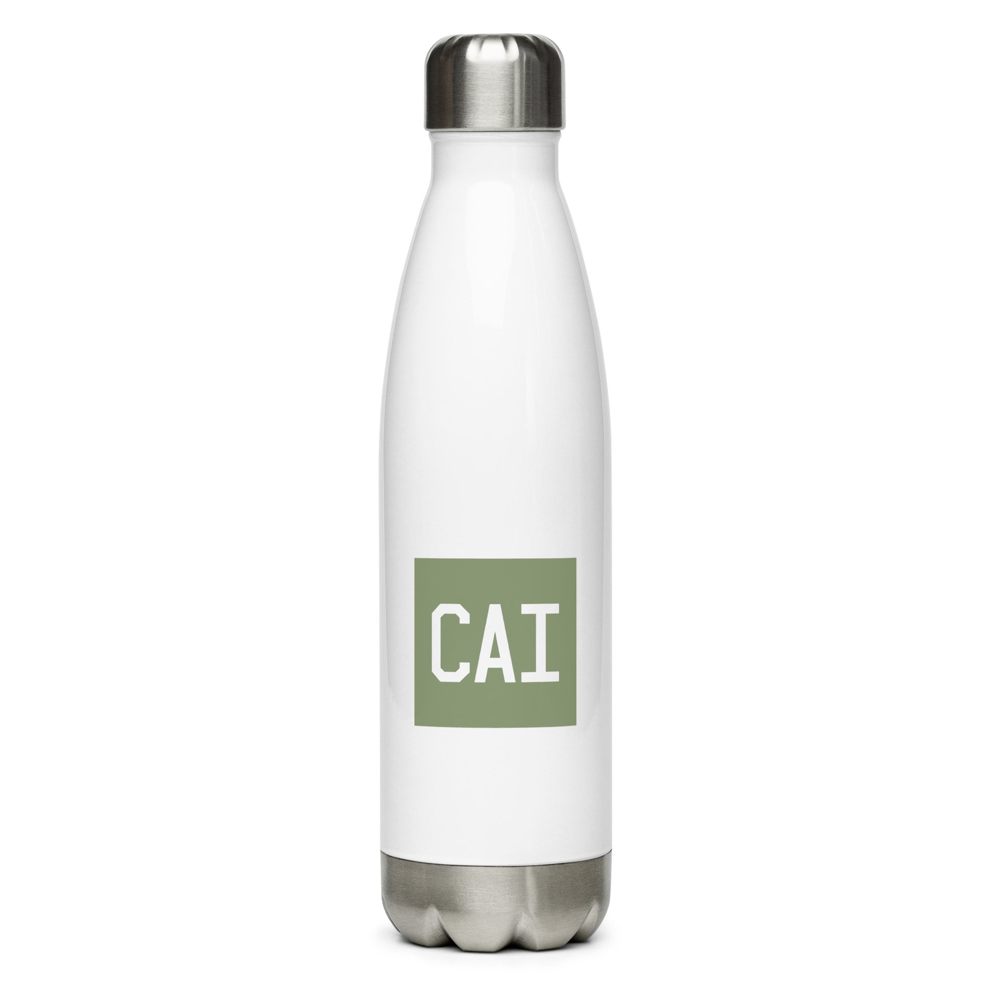 Aviation Gift Water Bottle - Camo Green • CAI Cairo • YHM Designs - Image 01